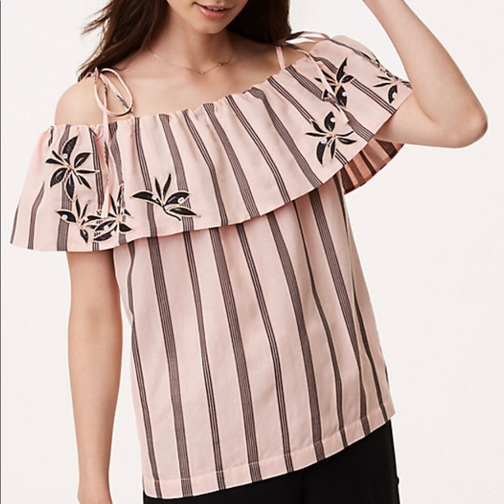 LOFT Ruffle off the shoulder top